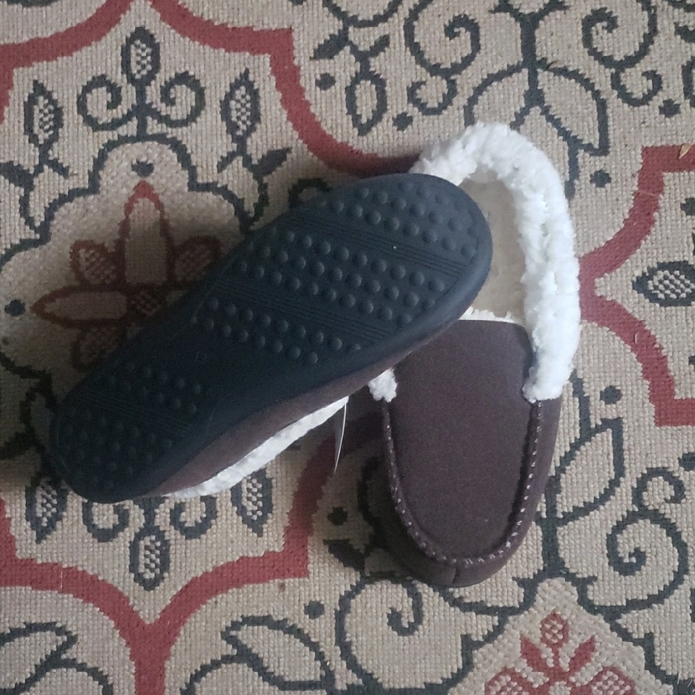 Brown Faux Fur Lined Slippers